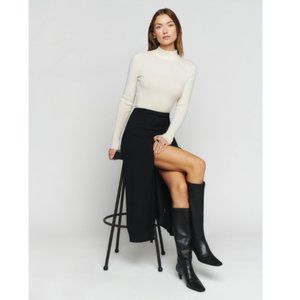 The Reformation Zoe Skirt Petite Size 0P 0 Black NWT